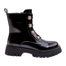 S.Barski Stivali isolanti da donna con bottoni decorativi D&amp;A MR870-51 Neri nero