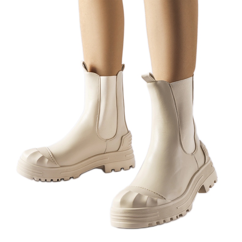 Stivaletti massicci isolanti beige di Albanese