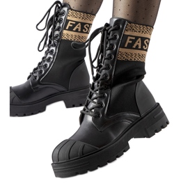 Scarpe a calzino nere con scritta Daria marrone nero