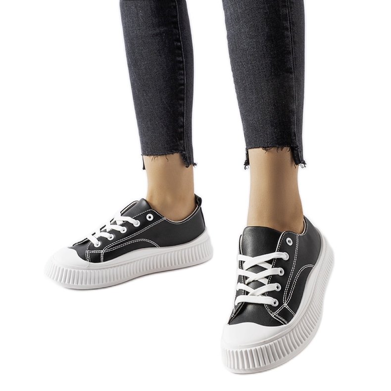 Sneaker Erbezzo nere con plateau nero