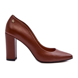 Décolleté in pelle con tacco alto Laura Messi 2624/237 Marrone