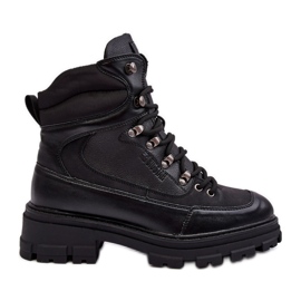 Stivaletti stringati isolati da donna neri Big Star MM274663 nero