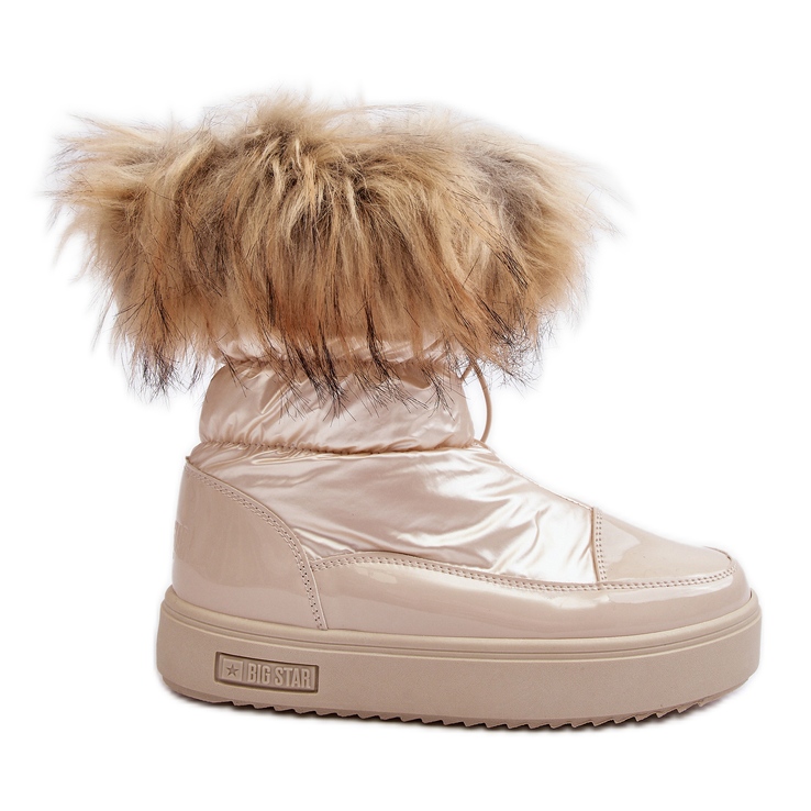 Stivali da neve da donna con pelliccia beige Big Star MM274380