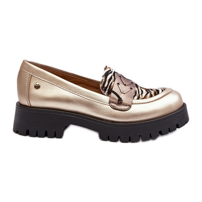 Scarpe da Donna in Pelle Mocassini Maciejka 06195-25 Oro d'oro