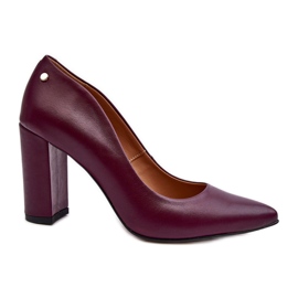 Décolleté in pelle con tacco alto Laura Messi 2624/228 Bordeaux rosso