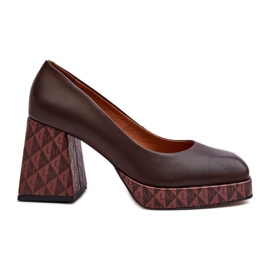 Décolleté in pelle con tacco alto Laura Messi 259/236-820 Marrone