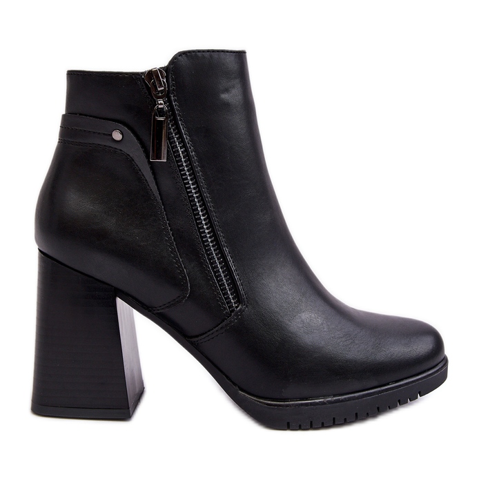Sergio Leone Stivaletti Con Tacco Alto Da Donna Con Cerniere Nero Ryelle