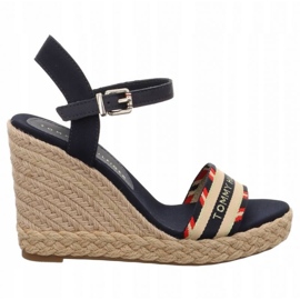 Tommy Hilfiger Corporate Webbing Sandali con zeppa alta W FW0FW06295 blu