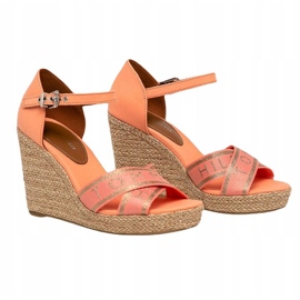 Tommy Hilfiger Tommy Metallic Sandalo con zeppa alta W scarpe FW0FW04753 arancia