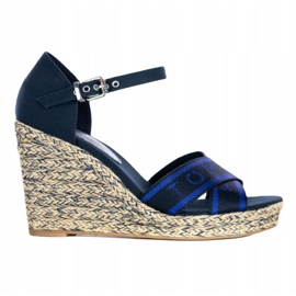 Tommy Hilfiger Tommy Metallic Sandalo con zeppa alta W scarpe FW0FW04753 blu