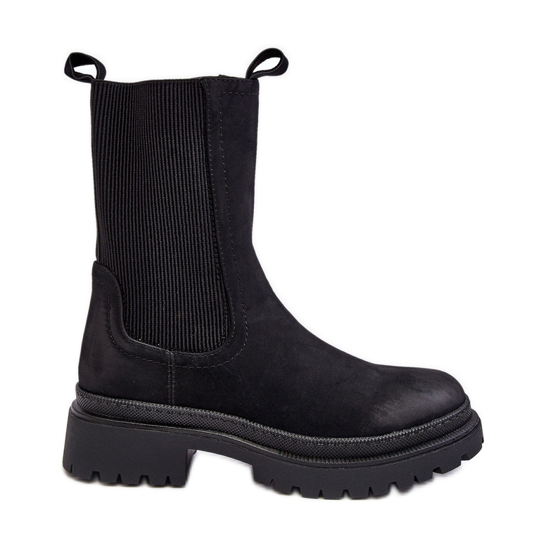 PE1 Stivaletti Chelsea da donna con cerniera, Nero Samil