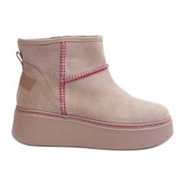 Stivali da neve in pelle scamosciata da donna Maciejka 06257-22 Beige chiaro