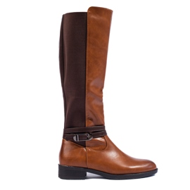 Classici stivali color cammello da donna di Shelovet marrone