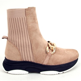 Stivaletti a calzino con catena Simma LT.KHAKI beige