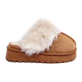 Ciabatte da bambino con pelliccia Camel Birasta marrone