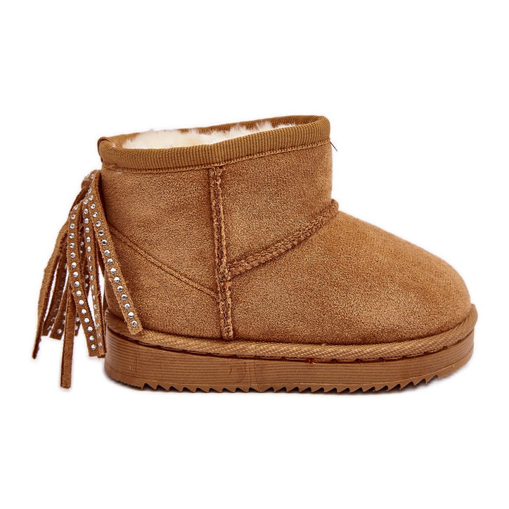 Stivali da neve isolati per bambini con frange Camel Mikyla marrone