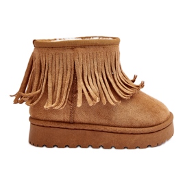 Doposci isolanti per bambini con frange decorative Camel Nimia marrone