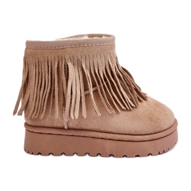 Stivali da neve per bambini isolati con frange decorative Beige Nimia
