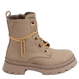 Stivali stringati Lohan Albicocca beige