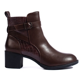 Stivaletti con tacco alto da donna di colore marrone Shelovet