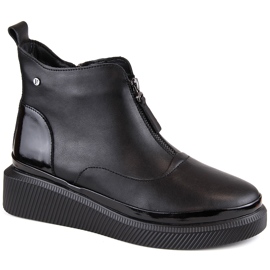 Stivali da donna in pelle neri Filippo DBT4800 isolati con cerniera nero