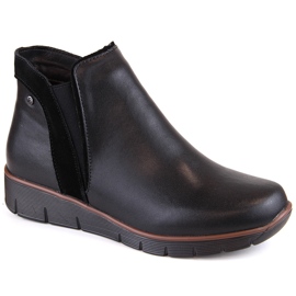 Stivali con zeppa in pelle da donna neri isolanti Filippo DBT4781 nero