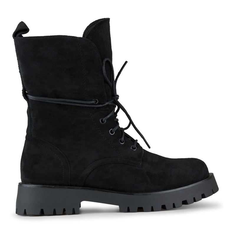 Stivali da lavoro da donna stringati in pelle scamosciata nera beige