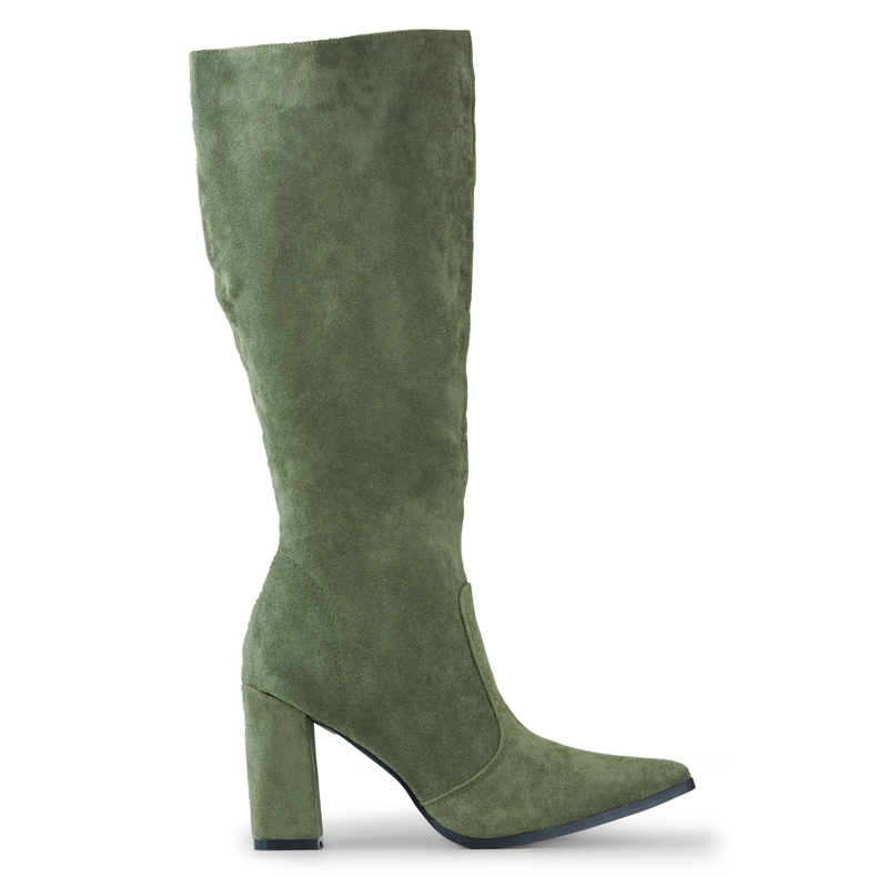 Stivali al ginocchio da donna color oliva verde