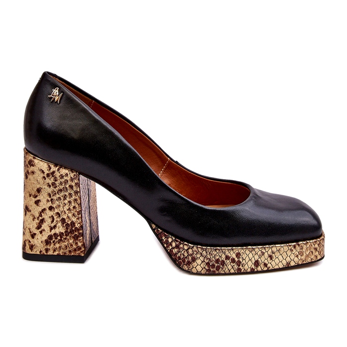Pompe in pelle da donna Laura Messi 2599 Nero