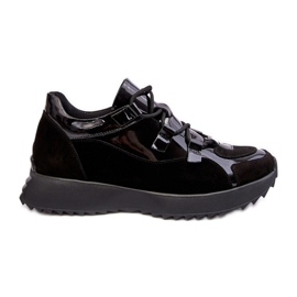 Scarpe Sportive da Donna in Pelle Verniciata M01/2 Zazoo Nere nero