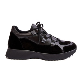 Scarpe Sportive da Donna in Pelle M01/2 Zazoo Nere nero