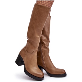 Stivali con tacco alto isolanti da donna, Theisen beige scuro
