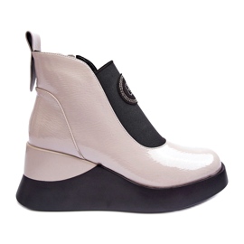 Stivali con zeppa in pelle S.Barski MR870-22 Grigio chiaro