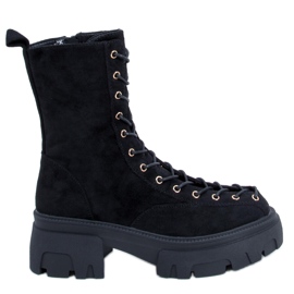 Stivali stringati da donna Wayne Black nero