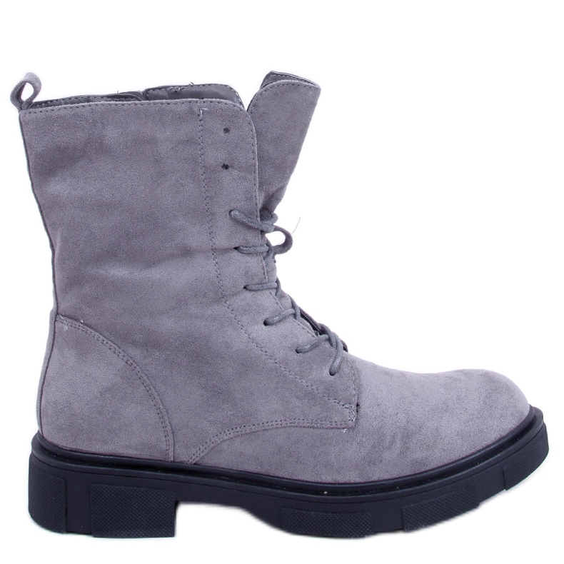 Stivali stringati in camoscio Lavey Grey grigio