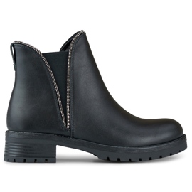 Stivaletti Chelsea da donna con tomaia elastica decorativa nero