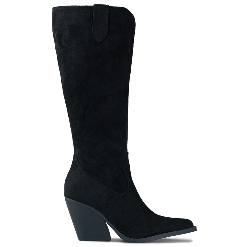 Stivali texani da donna in camoscio nero