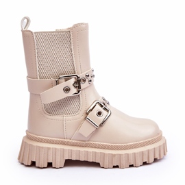 Stivaletti beige con cerniera da ragazza di Adeneia