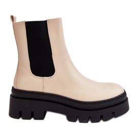 Vinceza Stivali da lavoro in pelle Beige Loretta