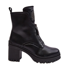 Vinceza Stivaletti Da Donna In Pelle Con Strass Nero Rosie