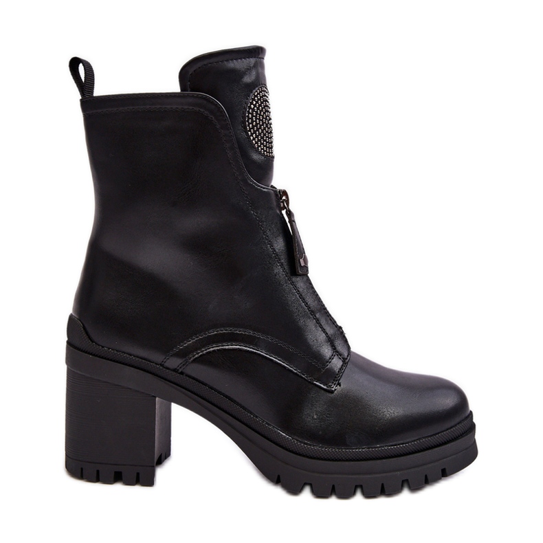 Vinceza Stivaletti Da Donna In Pelle Con Strass Nero Rosie