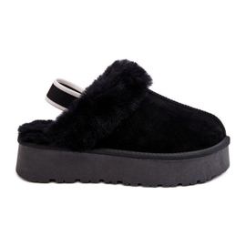 Pantofole con plateau da donna Sophienne nere con pelliccia nero