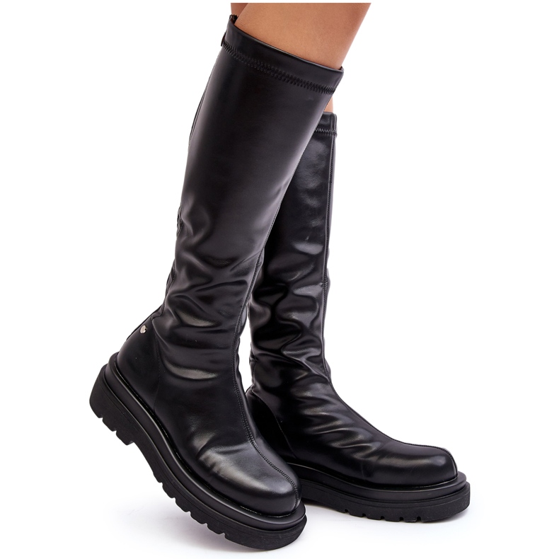 Stivali Platform da Donna Con Cerniera GOE MM2N4068 Nero