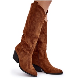 Stivali da cowboy Sloana color cammello da donna con tacchi alti marrone