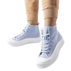 Sneakers blu Guerrino con plateau