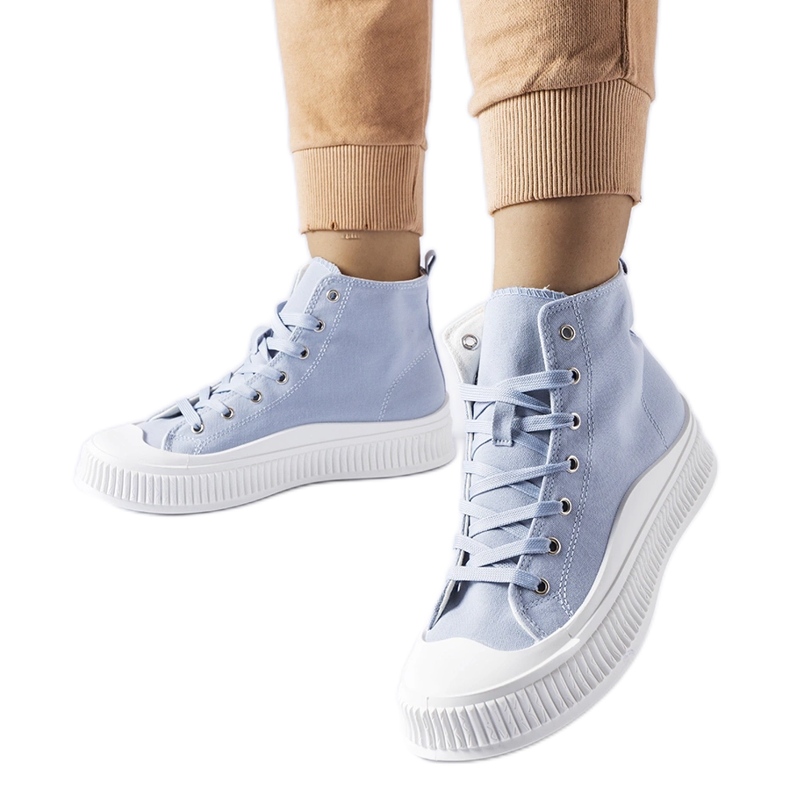 Sneakers blu Guerrino con plateau
