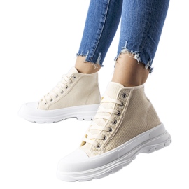 Scarpe da ginnastica alte beige di Villaggio