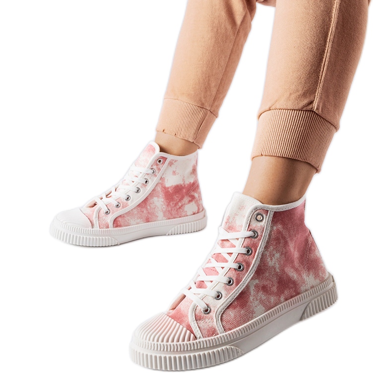 Inna Sneaker Turistico rosa con abrasioni