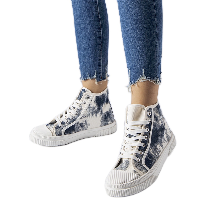 Inna Sneaker Turistico blu navy con abrasioni