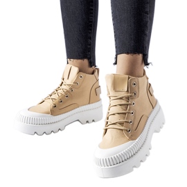 Inna Sneaker Grotta con plateau beige scuro